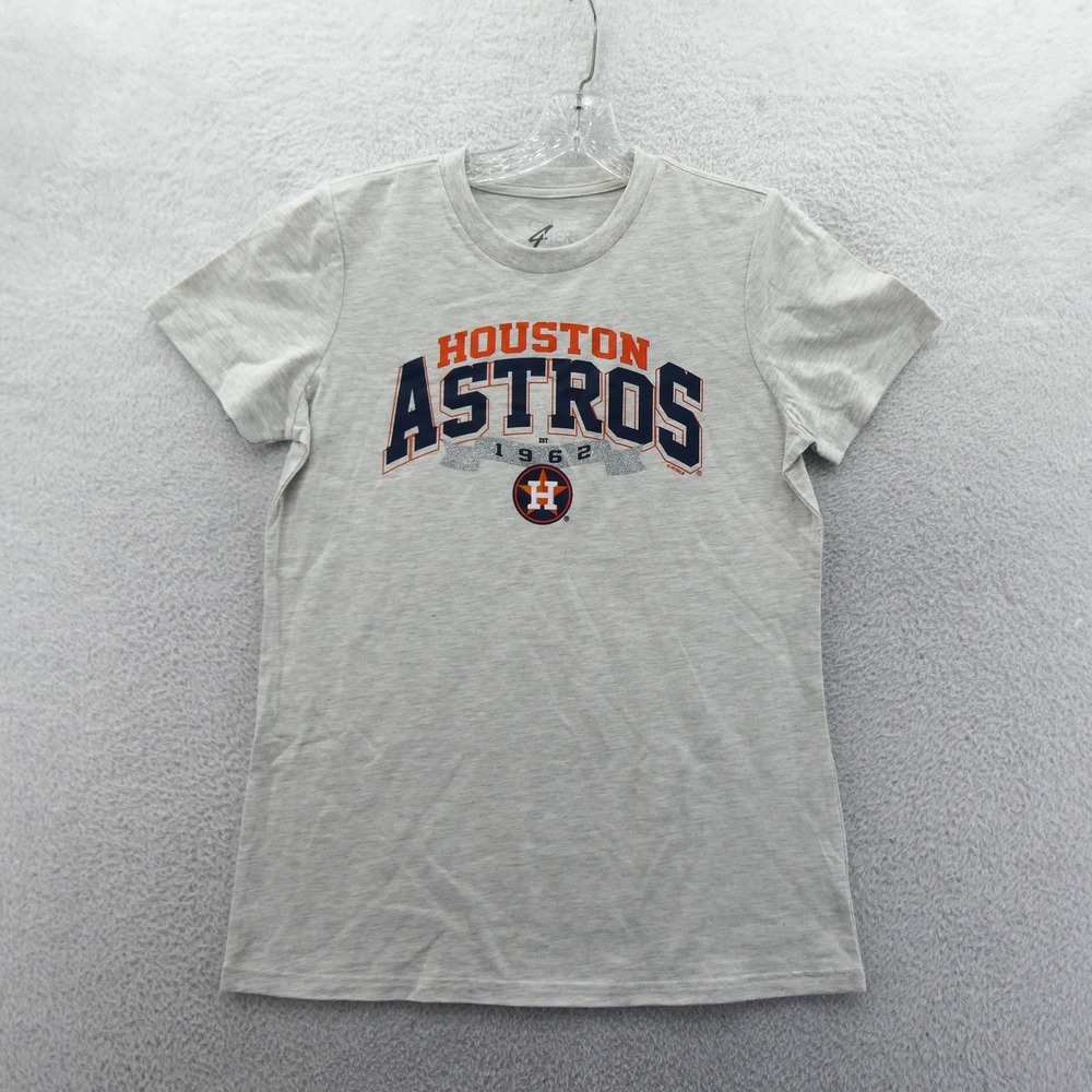 G-III Shirt Womens Medium Houston Astros Gray Mid Y2K Vintage Deadstock MLB Logo